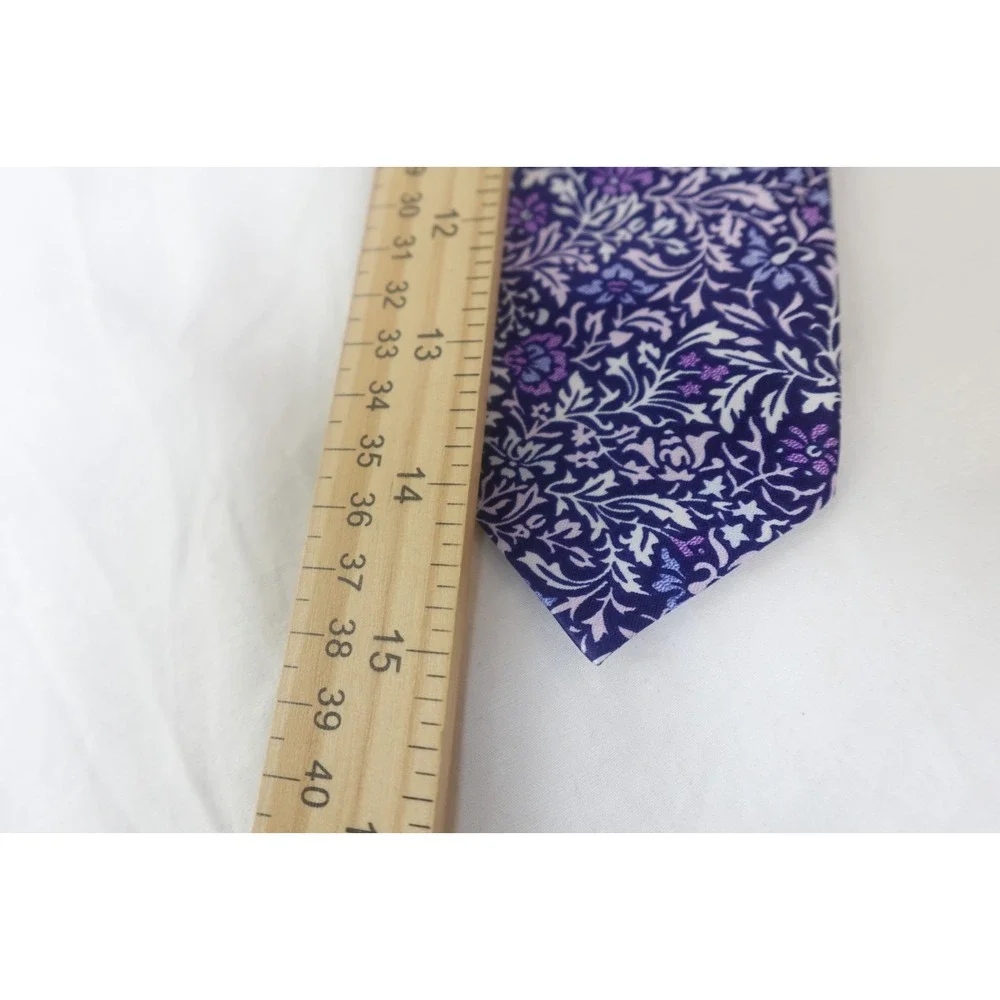 Boys Clip-On Tie Purple Floral Pre-Tied Youth Size Polyester Neckwear‎